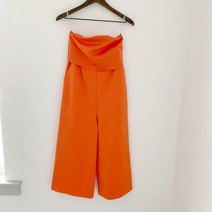 ASOS sleeveless orange jumpsuit romper
